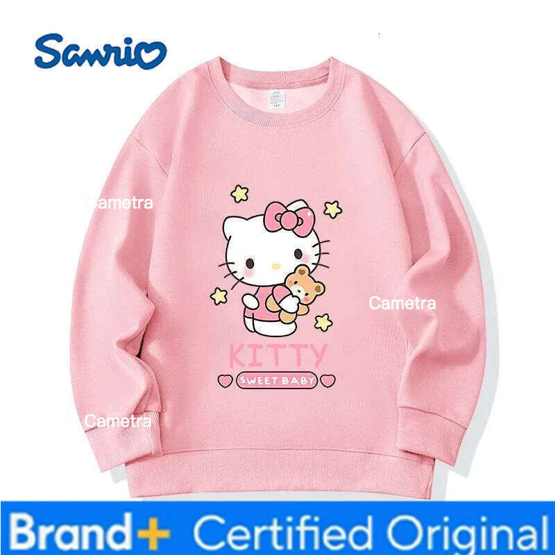 Sanrio Crewneck My Melody Sario Cute Hoodie Clothes Kawaii Girls Kuromi Spring Autumn Sweatshirt Child Tops H260112