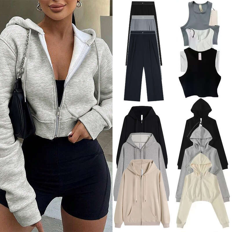 New style Yoga Alonessities sets Yoga Breathable Tennis Skirt Breathable sweatshirt Loose Casual Sports Skirt jacket Sports vest Alonessities women Sets