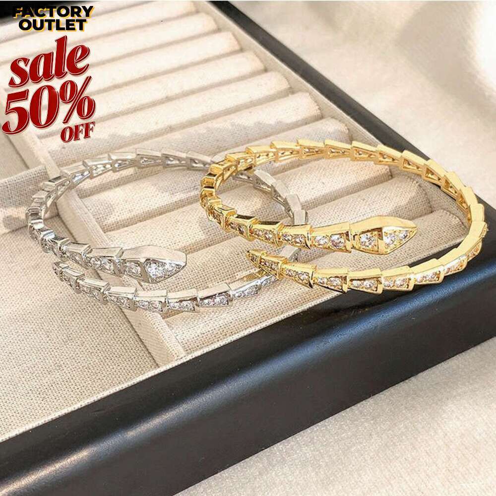 Bracelet For Women 2026 Plated gold Full Diamond Snake Bracelet 18K Gold Fashion Exquisite Inlaid Zircon Jewelry