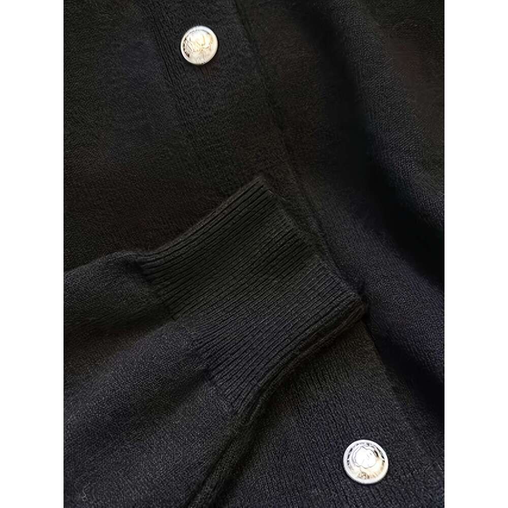 Luxury Summer Sweater Tops Long Sleeve brand Sweaters Casual Knit Autumn Fashion Classic Cardigan solid black flower