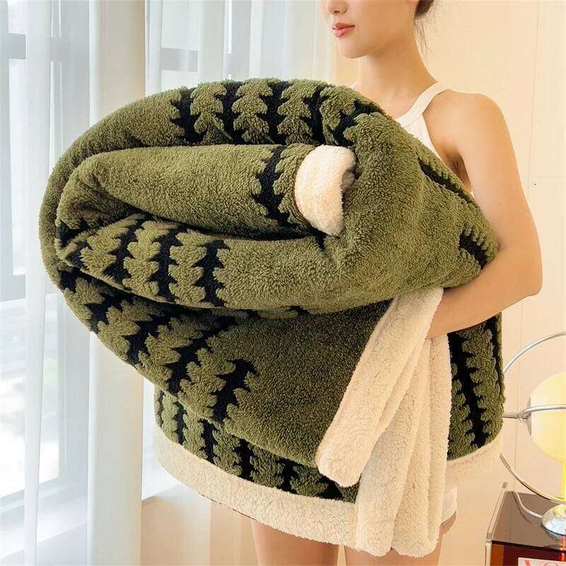 Thick and Warm Flannel Super Soft Fluffy Queen Size Bed Cozy Skin-friendly Multifunctional Nap Blanket XJ260112