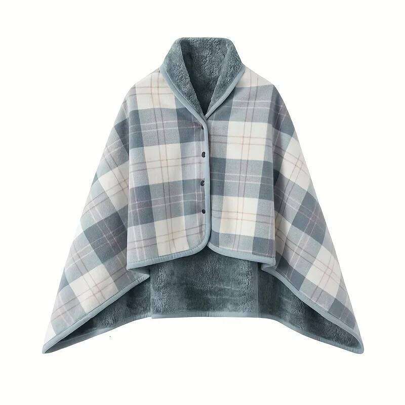 1pc Women Wearable Shawl Flannel Lazy Casual Office Home Winter Warm Soft Cozy Comfortable Blanket Cloak For Gift XJ260112