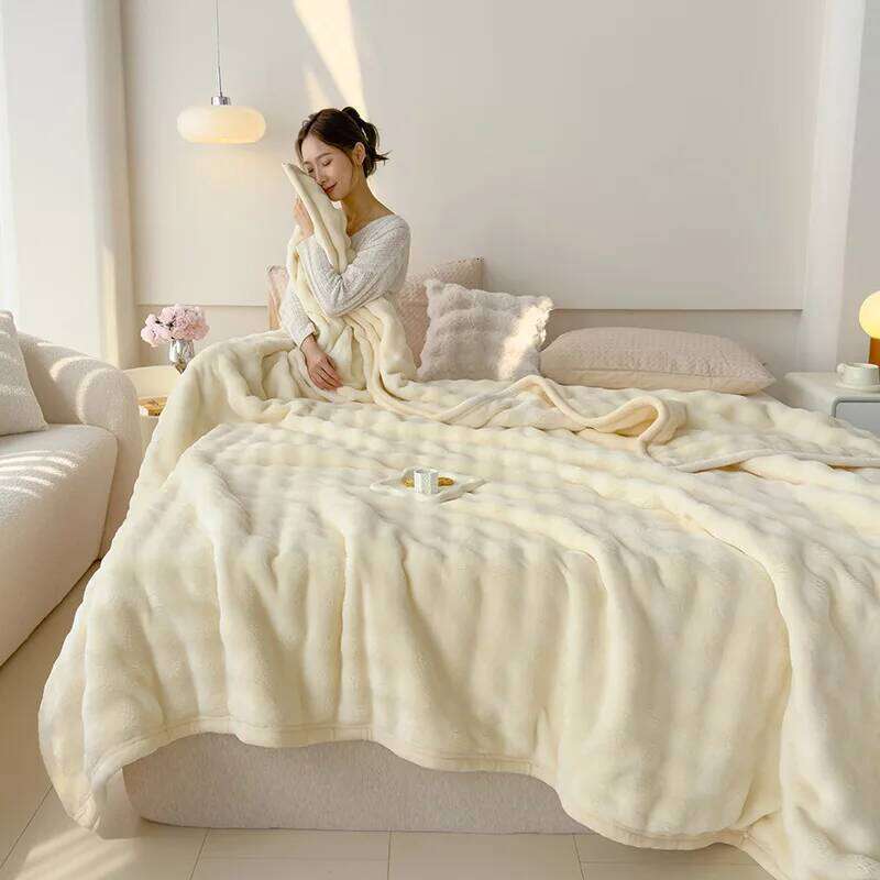 Rabbit French noon sleeping coral cover blanket, double-sided thick velvet blanket XJ260112