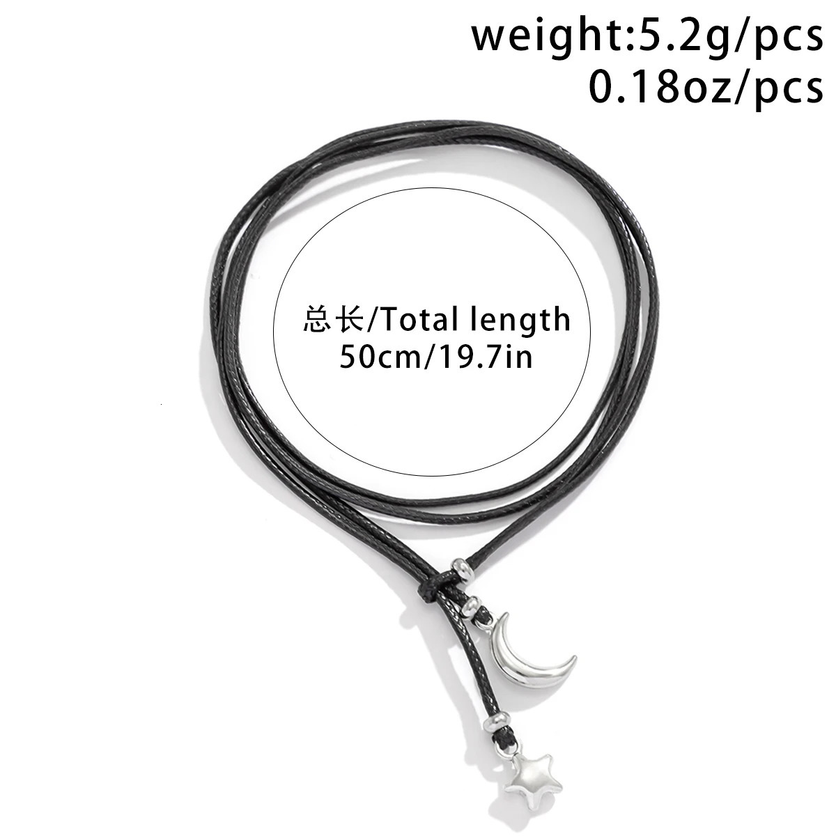 Trendy Hip Hop Star Moon Pendant Anklets for Women Simple Retro Multilayer Adjustable Leather Wax Line Feet Chain Party Jewelry 260107