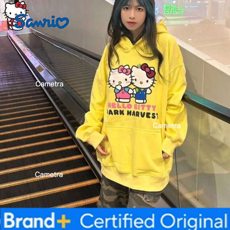 Sanrio Hello Kitty Girl cotton Hoodie Sweatsuit Kawaii Anime Fashion Student Casual Long-Sleeved Autumn Winter Pullover Tops H26011211