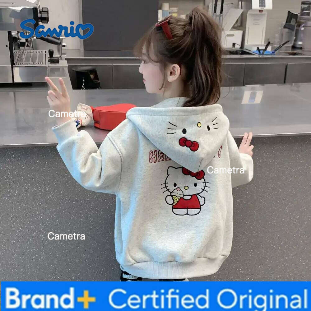 Sanrio Hello Kitty 2025 Kids Anime Children's Clothing Sweatshirt Autumn Clothes Baby Girls Jacket Hoodies H260112