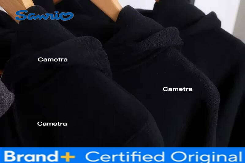 Sanrio MINISO Cartoon Kitty Hooded Hoodie for Male Female Students Spring and Autumn Season with Plush Thin Design Sweet Top Outfit H260112