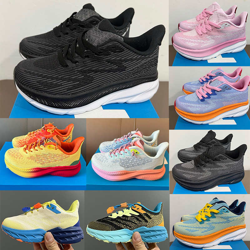 Clifton 9 kid shoes Designer Shoes one one Kawana Runner Sneakers hokaism hokashoeism trainers samber summer song blanc size 28-37