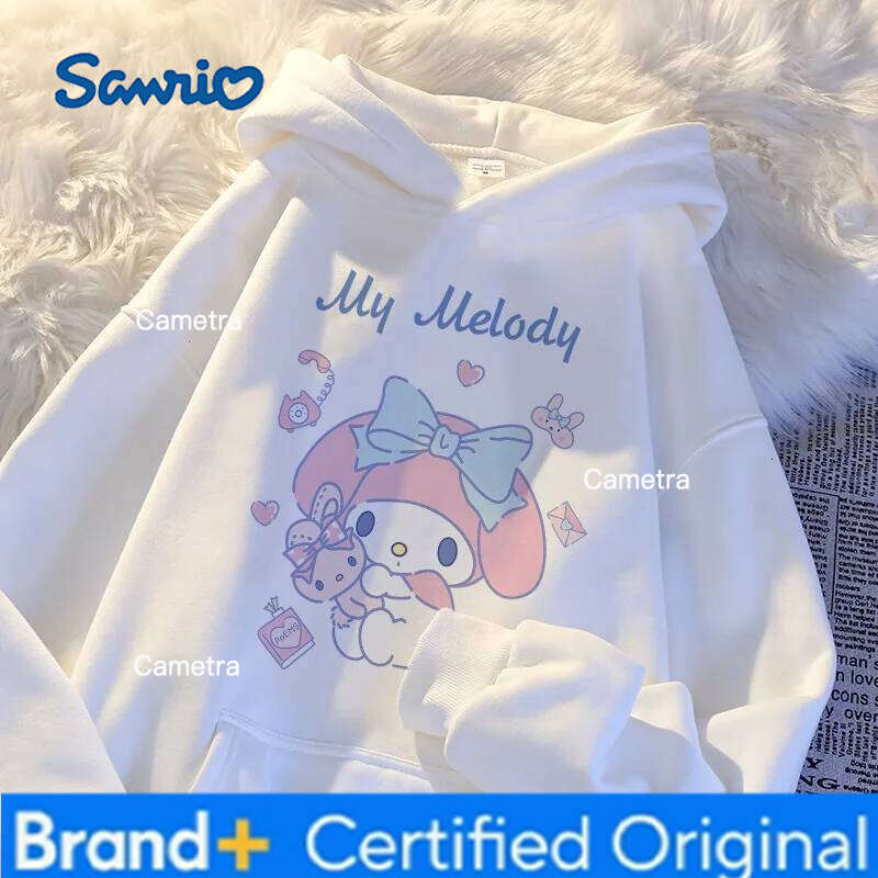 Sanrio My Melody Girls Cardigan Jacket Thickened Autumn Winter Children's Hoodie Oversized Sweatshirt Keep Warm Casual Sweat Top H260112