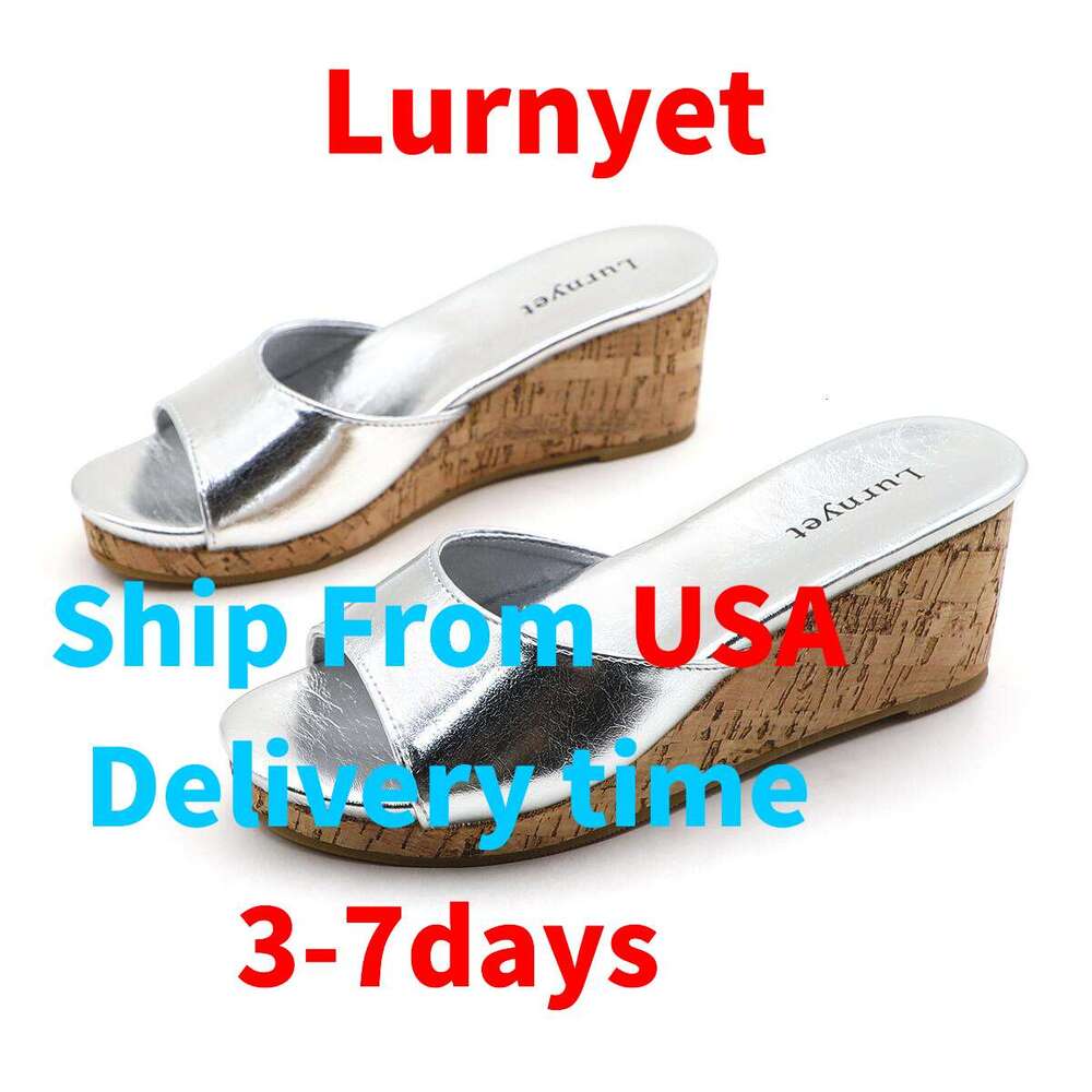 Lurnyet Women's Wedge Heel Slide Sandals Casual Daily Summer Shoes MOODI-1