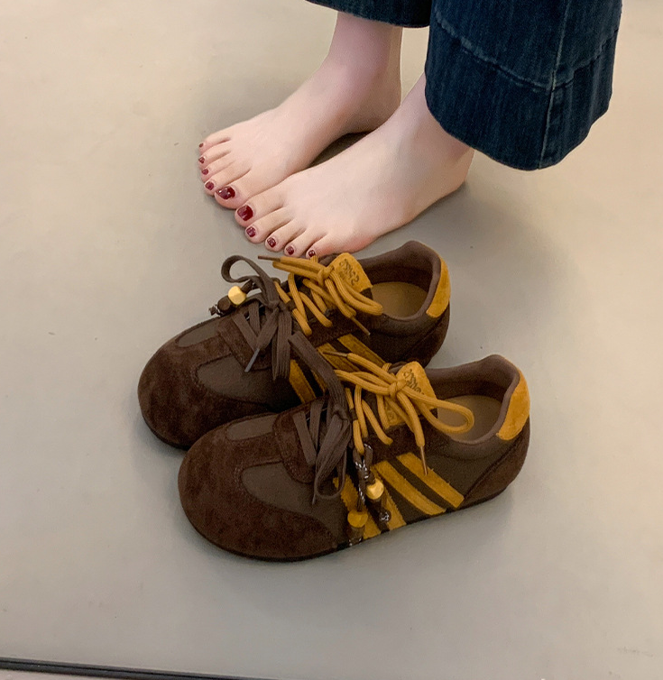 Double laces German training shoes women's 2026 new versatile casual shoes sneakers single shoes Forrest Gump shoes