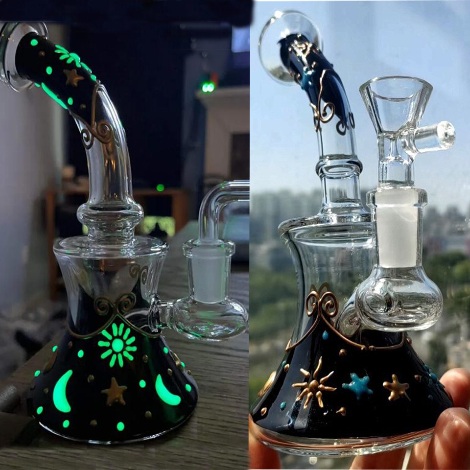 Beaker Small Bongs Smoking Glass Water Pipes Hookahs Oil 14mm banger Heady Glass Water Bong Bubbler 6.2''