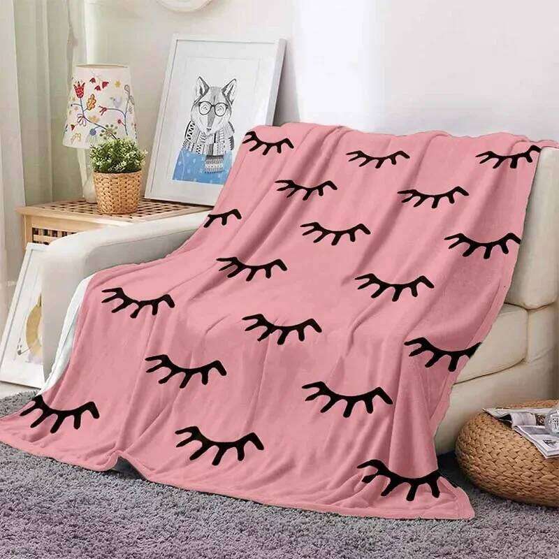 Digital Printed Eyelash Velvet Soft Plush Flannel Home Living Room Bedroom Bed Sofa Lunch Break Picnic Blanket XJ260112