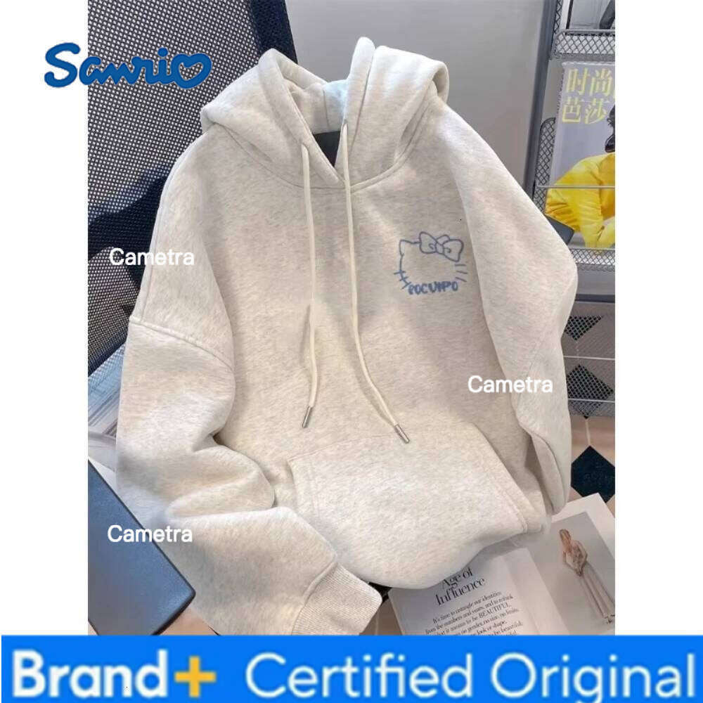 Sanrio MINISO Japanese Anime Autumn Winter Men Women's Clothing Cute Hello Kitty Print Hooded Y2K Sweatshirt Oversized Hoodies H260112