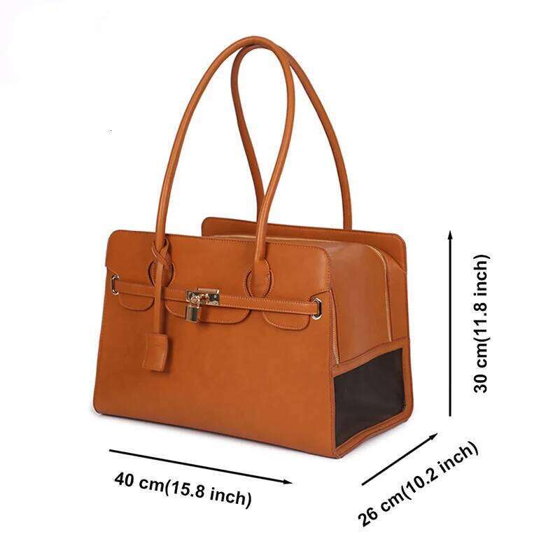 New Luxury PU Leather Carrier Breathable For Puppy Cat Fashion Dog One-shoulder Bag Portable Pet Travel Handbag 26W0112
