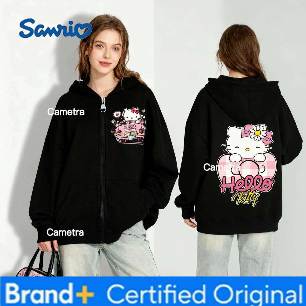 Sanrio New Family Hello Kitty Collection Sweet Cool Trendy Street Autumn/Winter Zipper Hoodie Plus Size Women Adult 25/26 H260112