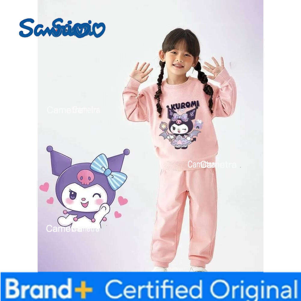 Sanrio Baby Girl Clothes Set Autumn Kid Hello Kitty Sweatshirts Pullover Sweet Top&Pants 2pcs Suit Children Fashion Tracksuits Outfits H260112