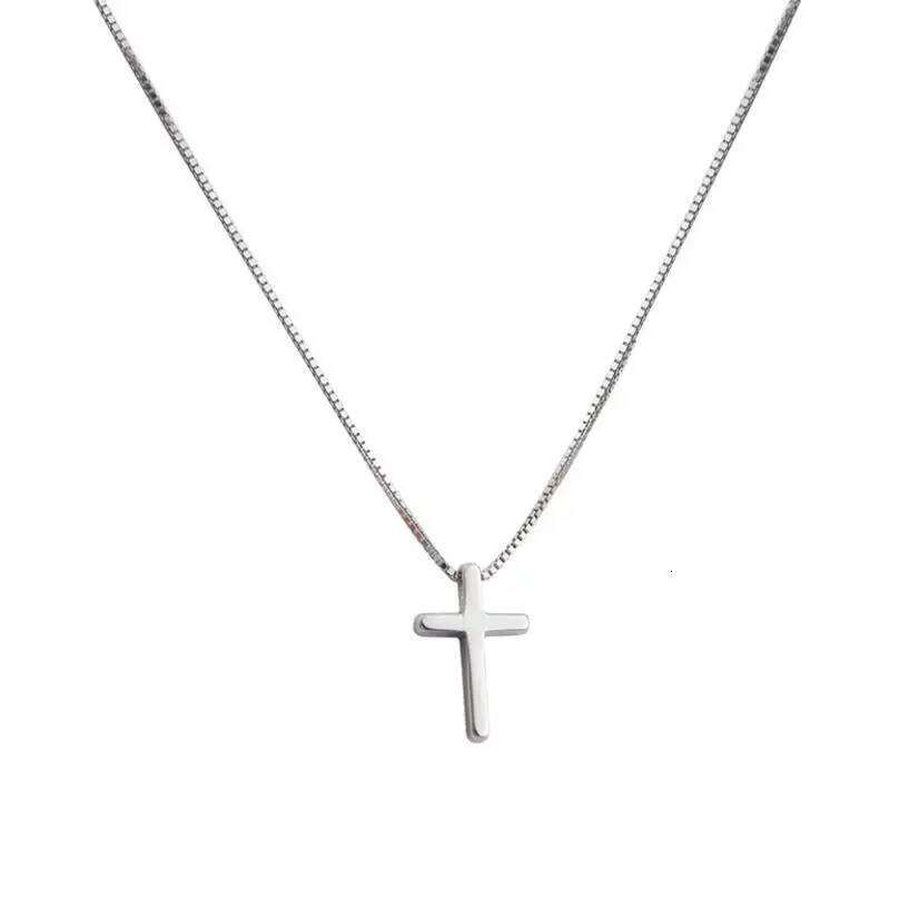 925 Sterling Silver Female Pendants Dropshipping Smooth Cross Pendant Necklace Jewelry For Women Wedding Gift H260112