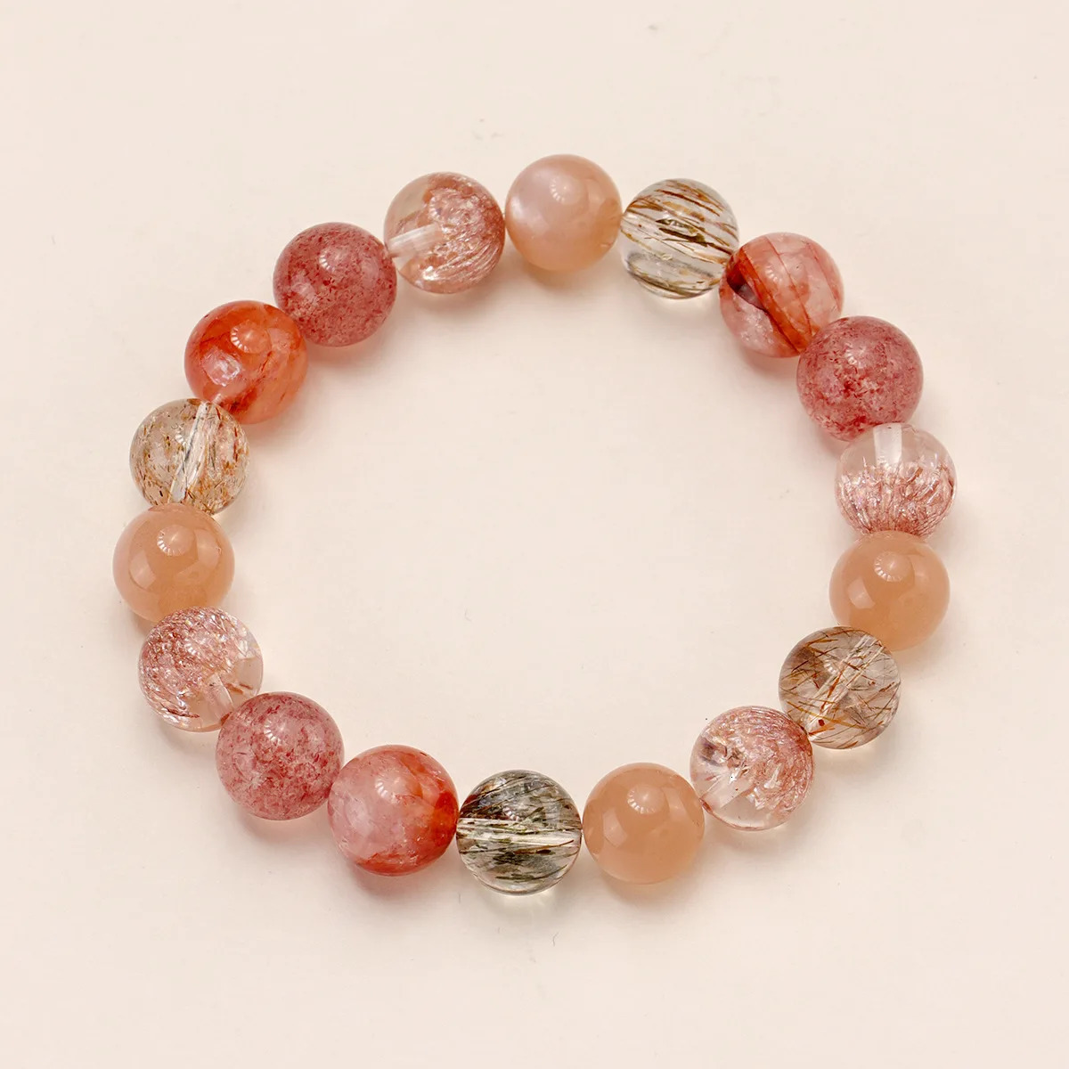 Ruifan Multicolor 8mm 10mm Natural Rutilated Quartz Crystal Beads Strand Beaded Women Bracelets Bangle Fine Jewelry 1154 260107
