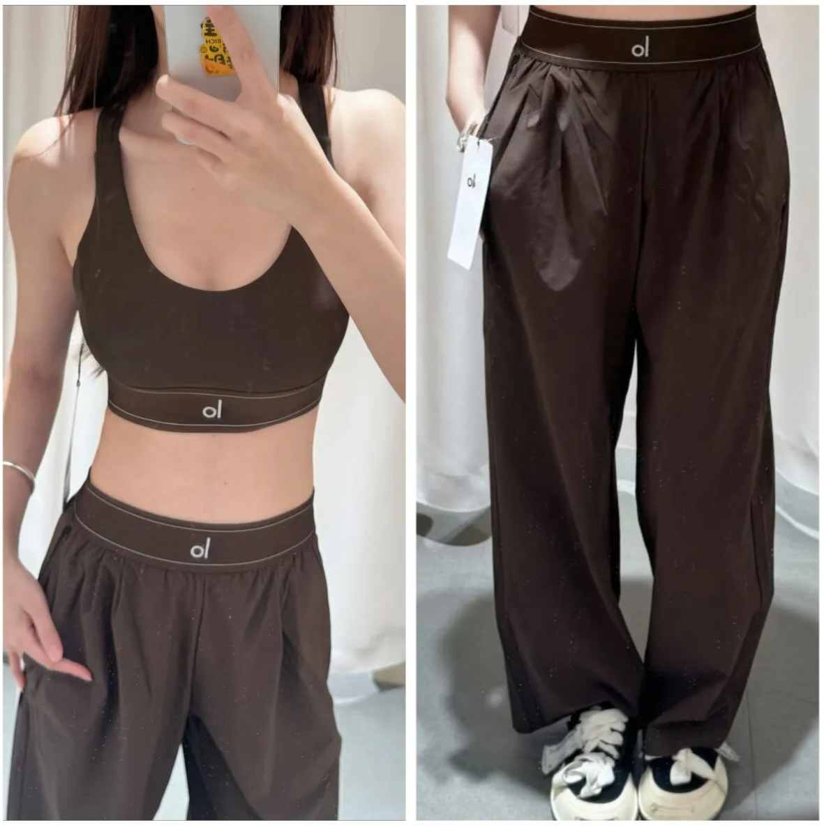 US Stock Designer New Brown Yoga Sports Pants Womens High-Waist Full-length Dance Studio Trousers Straight-Leg Suit Up Trouser Jogger Sweatpants Wrinkle-resistant
