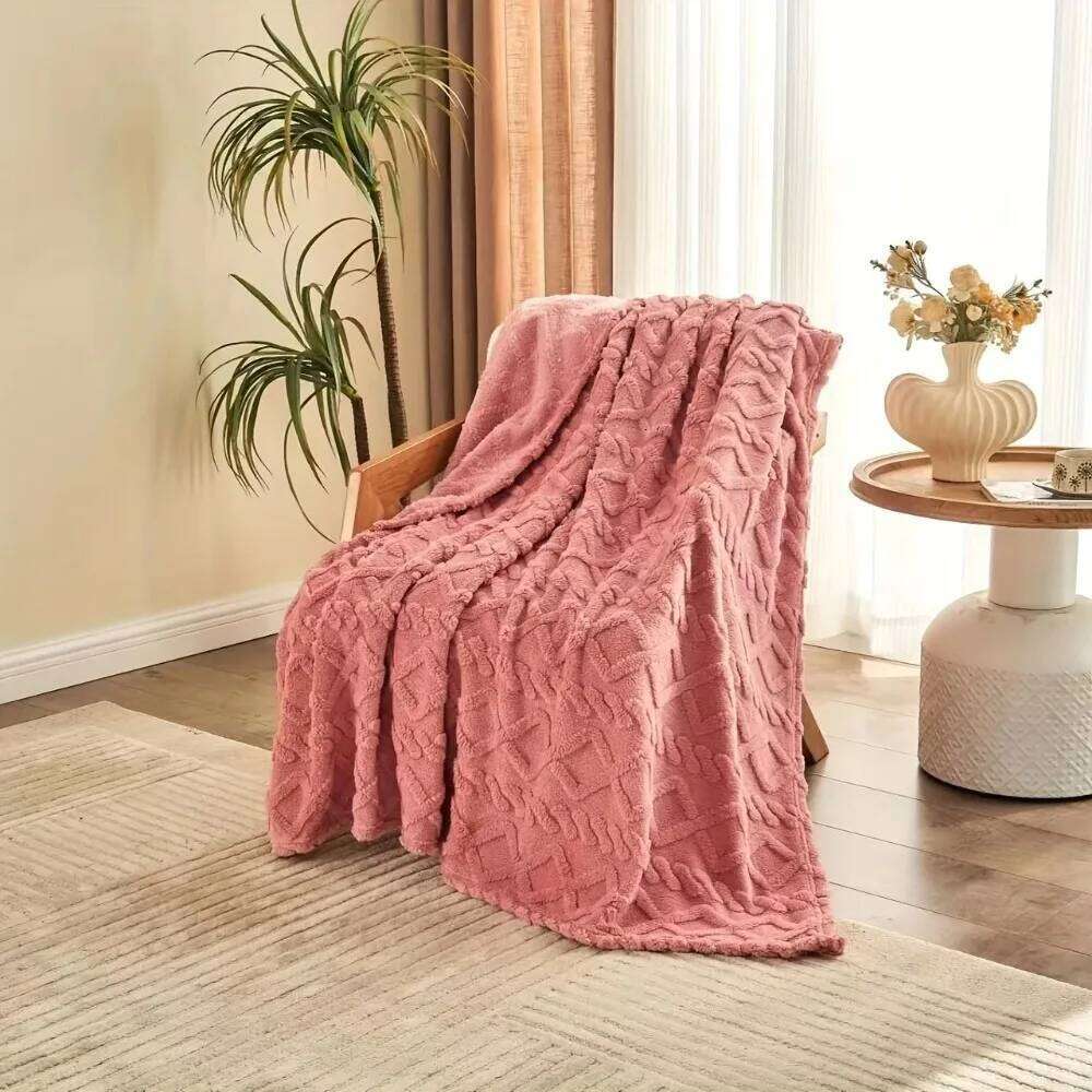 Winter Fleece Throw Blanket, Thick Double Layer Warm Plush for Sofa Bed & Office, Soft Cozy Nap Blanket XJ260112