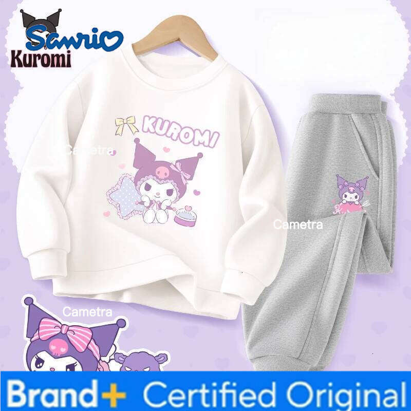 Sanrio Baby Girl Clothes Set Autumn Kid Kunomi Sweatshirts Pullover Sweet Top & Pants 2pcs Suit Children Fashion Tracksuits Outfits H260112