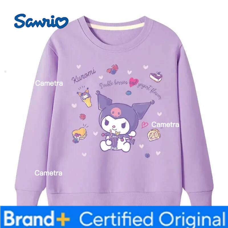 Sanrio Cute Kuromi Melody Cartoon Anime Peripherals hoodies Boys Girls Round Neck Pullover Sweater in The Spring and Autumn H260112