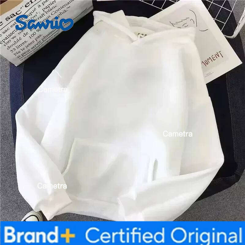 Sanrio MINISO Women's Hoodie Clothes with Cute Hello Kitty Print Sweatshirt Fashionable Harajuku Casual and Loose H260112