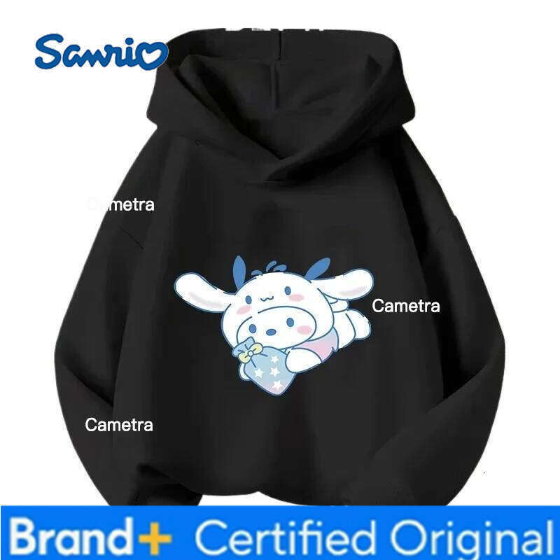 Sanrio Cute Big-eared Dog Print Children Hooded Sweatshirt Boy Girl Autumn Winter Daily Outdoor Vacation Casual Warm Sportswear H2601121