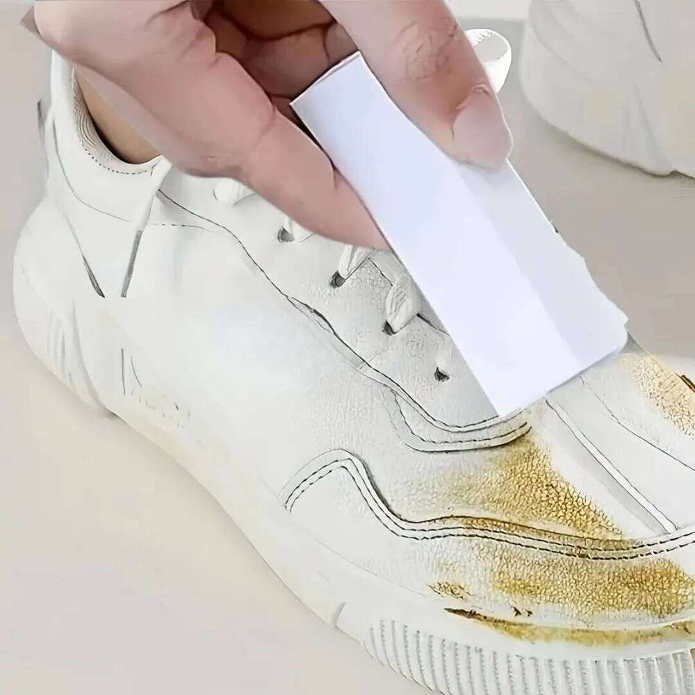 2 Pcs Simple White Rectangular Shoe Stain Cleaning Eraser, Erase Sports Suede Shoes, Synthetic Leather Stains 26Y0112