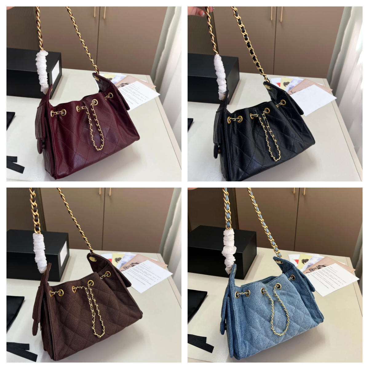 25c Designer Bag Mini Drawstring Bucket Bag Chocolate Brown Suede Bag Luxury Women Denim Bag Hobo Shoulder Bag Underarm Bag Denim Tote Bag Mini Crossbody Bag