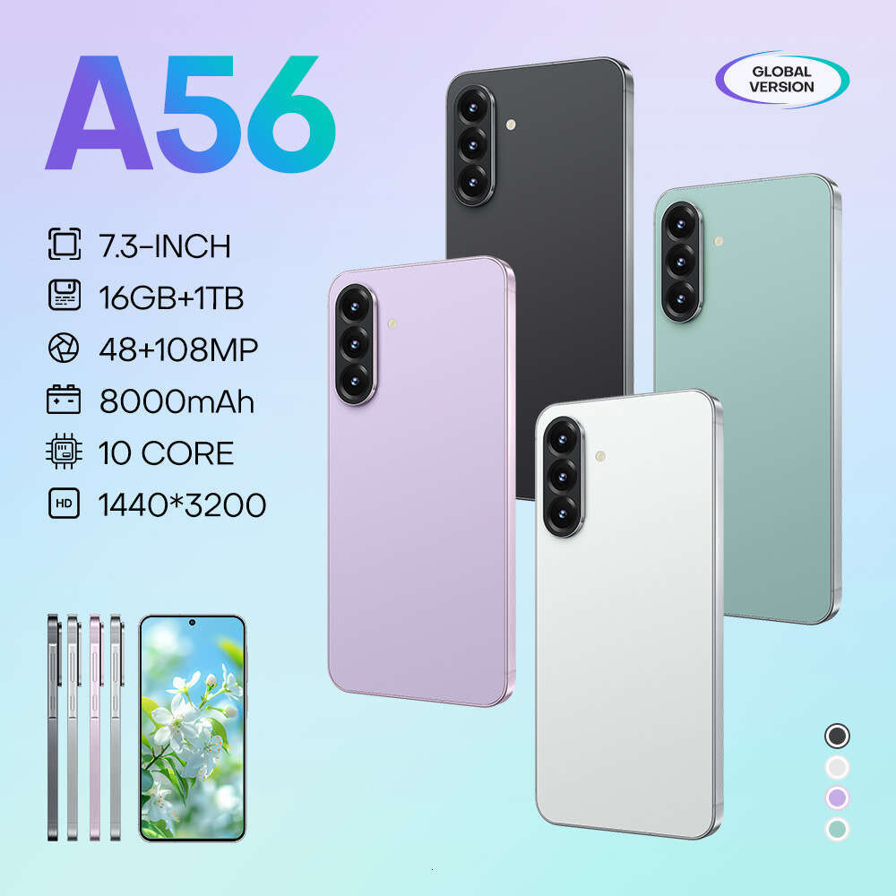 Famous brand's new A56 cross-border Android 7.3-inch high-definition large screen smart 5G phone 16+1T source manufacturer CKS