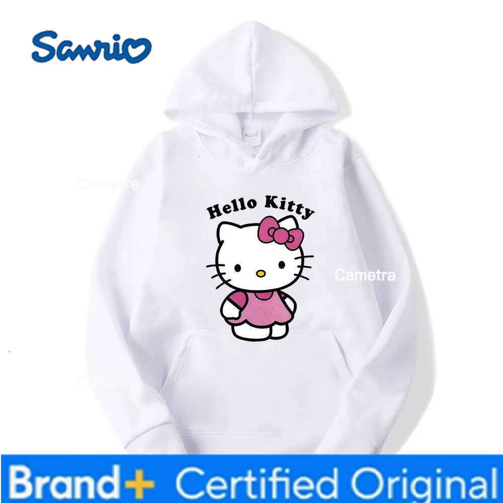 Sanrio Beautiful Hello Kitty Printed Hoodies Women Warm Comfortable Casual Hoodie Fashion Classic Hoody Loose Original Basic Clothes H260112