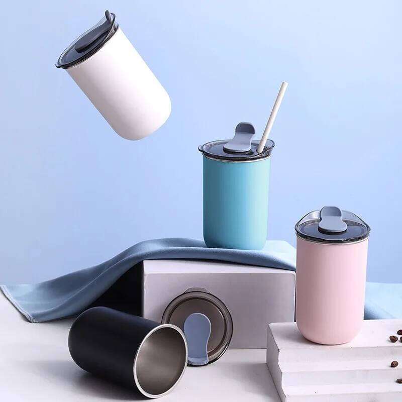 Stainless Steel Cup 300ML with Lid Simple Insulated Coffee Thermal Bottle Heat-resistant Thermos Mug Drinkware