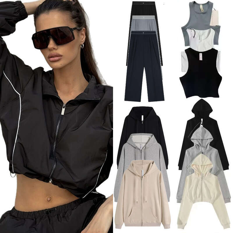 Breathable Yoga Alonessities sets Yoga Breathable Tennis Skirt Breathable sweatshirt Loose Casual Sports Skirt jacket Sports vest Alonessities women Sets