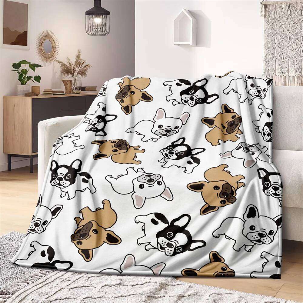 French Bulldog Microfiber Super Soft Throw Blankets For Bed Bedspread Sofa Decorative Camping Picnic Winter Warm Blanket XJ260112