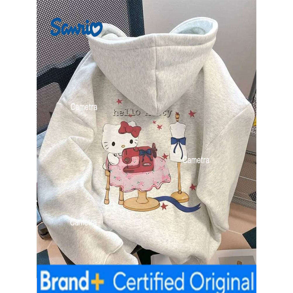 Sanrio Hello Kitty Girl Hoodie Sweatsuit Kawaii Anime Fashion Casual Hooded sweatshirt Long-Sleeved Autumn Winter Pullover Tops H2601121