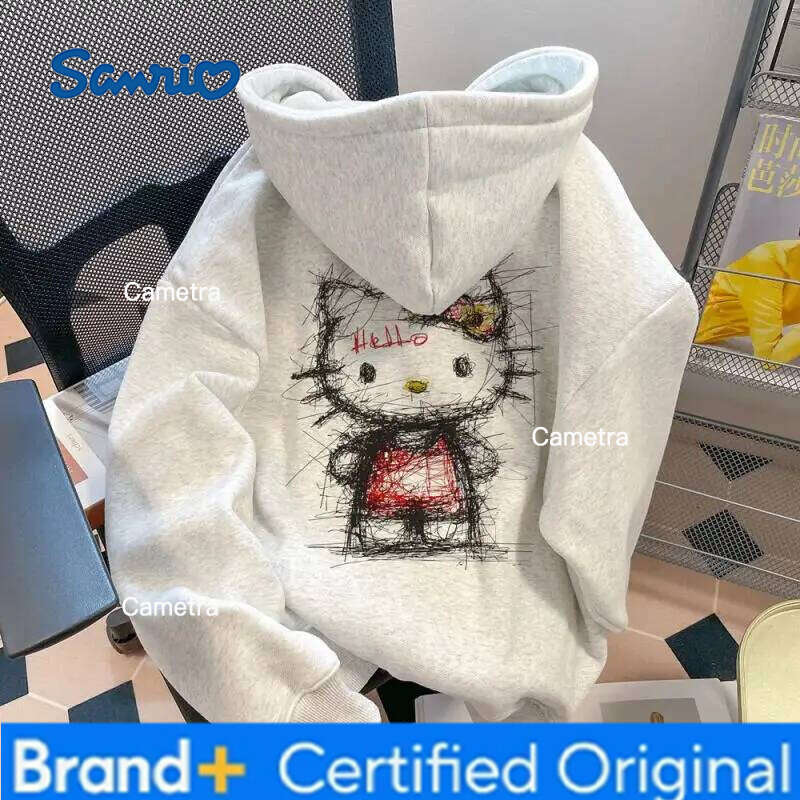 Sanrio Fashionable Cute Hello Kitty Cartoon Anime Periphery Boys Girls Hoodies Autumn and Winter Parent Child Clothing Hoodie H2601121