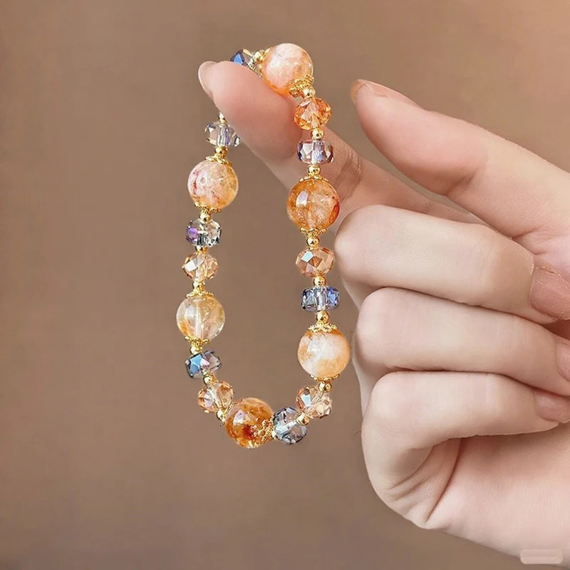 Ruifan 10mm Natural Yellow Topaz Crystal Beads Beaded Strand Women Bracelets Fashion Hand Accessories Birthday Gift for Her 1483 260107