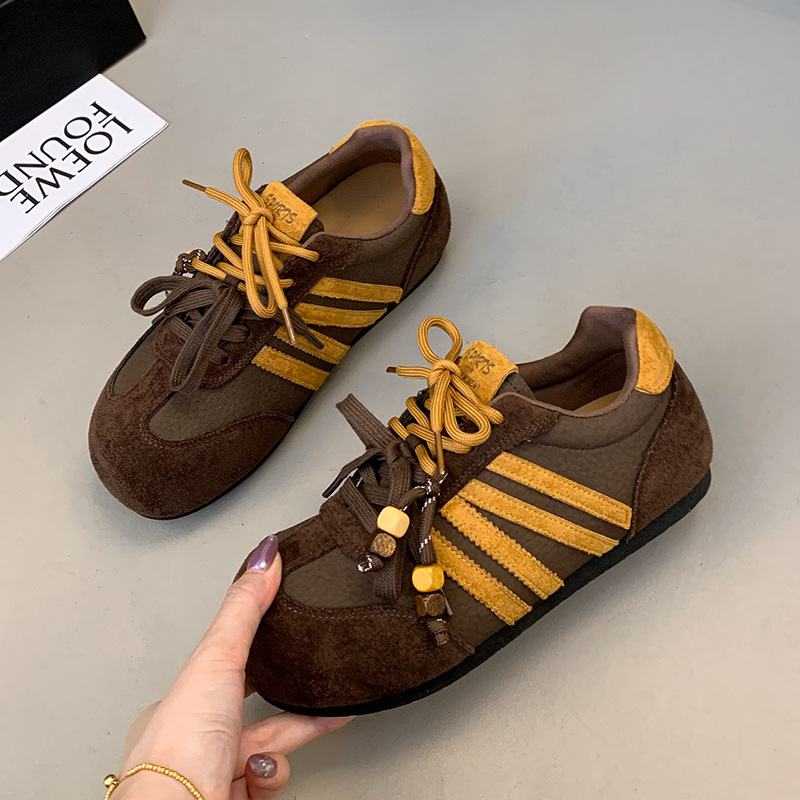 Double laces German training shoes women's 2026 new versatile casual shoes sneakers single shoes Forrest Gump shoes