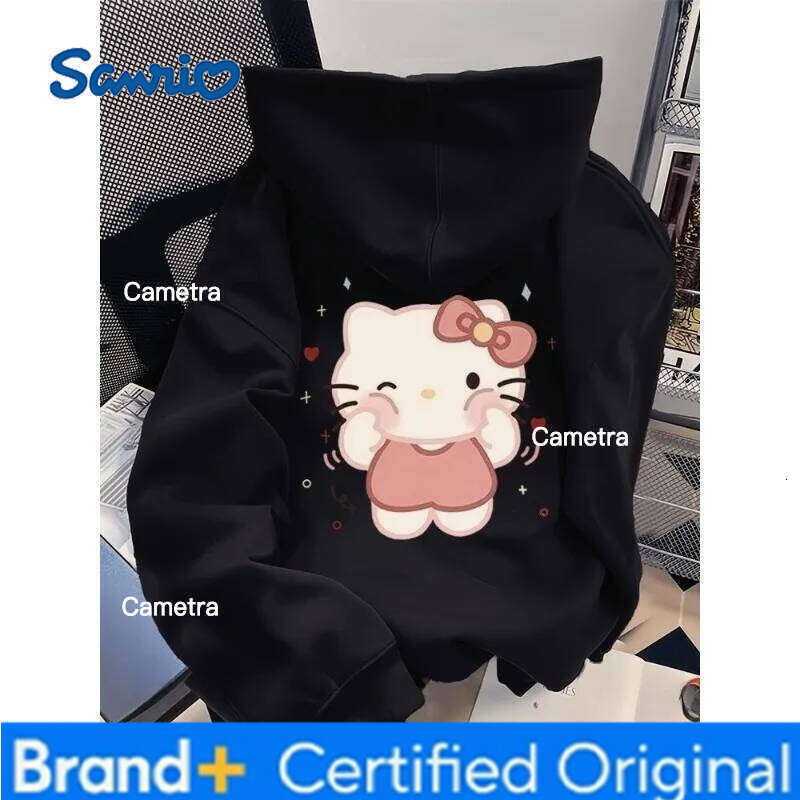 Sanrio Back Creative Hello Kitty Girl Pattern Print Autumn and Winter Fashion Casual Versatile Children's Top Hoodie Soft Skin Friendly H260112