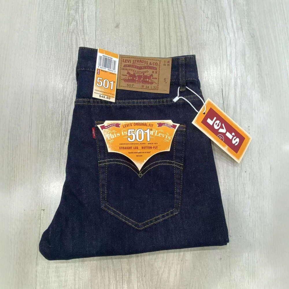 levisjean 501 jeans Mens Designer Pants Y2k High Street Hip Hop Jeans Skateboard Streetwear Rock Revival Embroidery Graphic Denim Straight Jeans