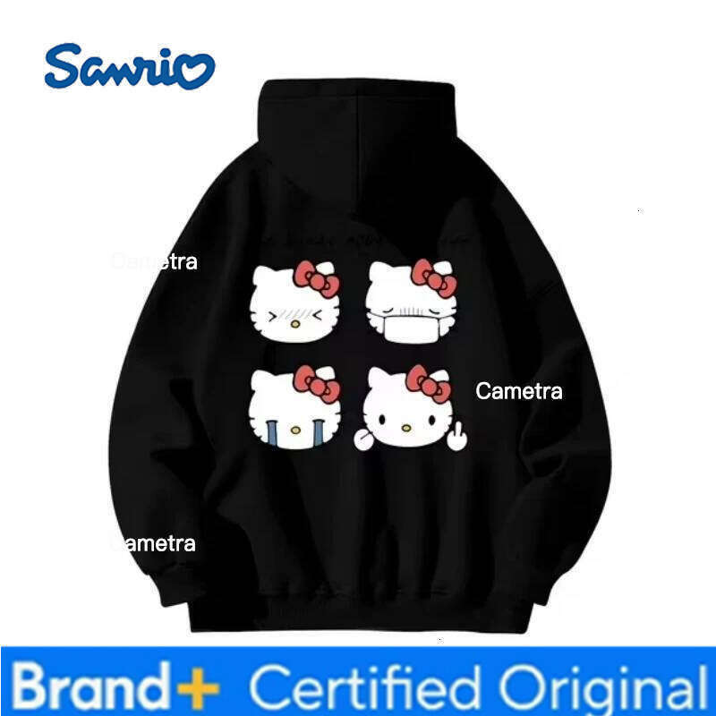 Sanrio MINISO Hello Kitty Autumn and Winter Loose Korean Version Lazy Style Hooded for Women Long Sleeve Sweatshirt H2601121