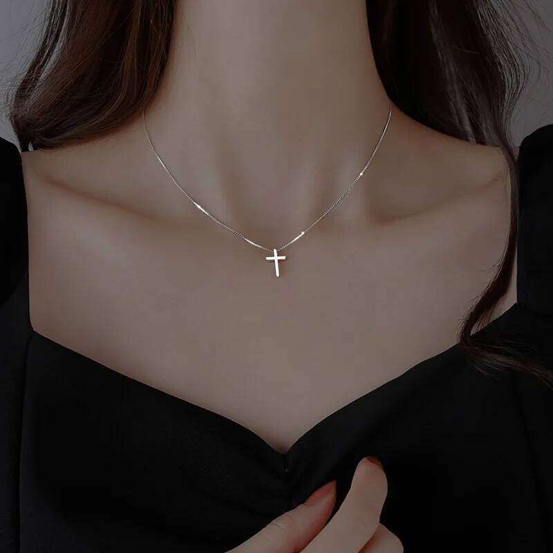 Sterling Silver Cross Pendants Female Necklaces Women Luxury Quality Jewelry Exquisite Elegant Charms Accessories Argent 925 H260112