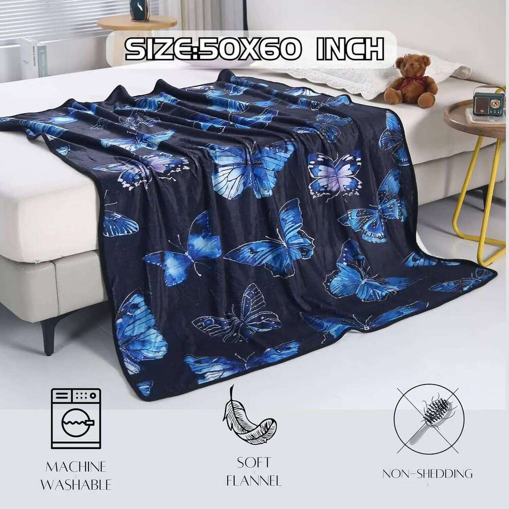 Butterfly Throw Blanket,Butterfly Blanket Girls Women,Boys and Toddler Old Girl Birthday Gifts for Sofa Living Room Beach XJ260112