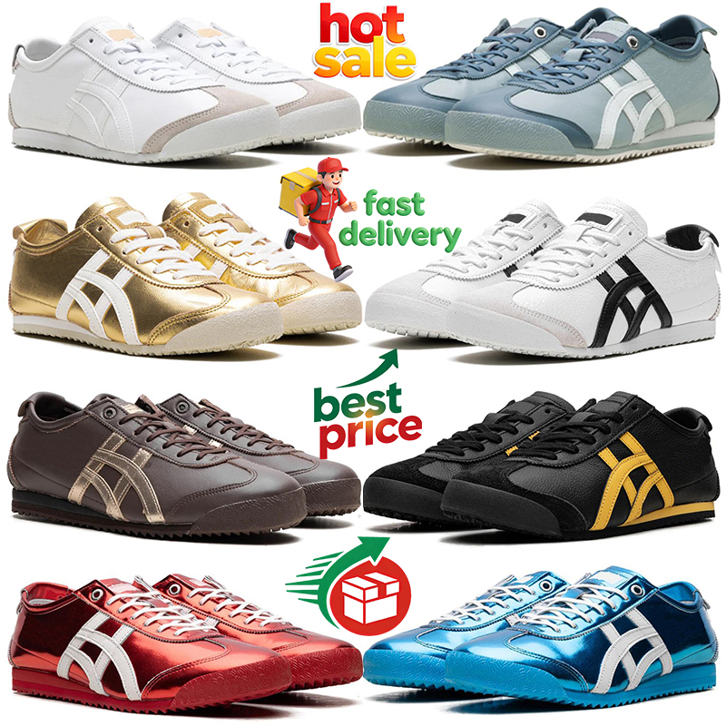 free shipping designer outdoor shoes tiger mexico 66 men women sneakers Triple Black White Pure Silver mens womens sports trainers