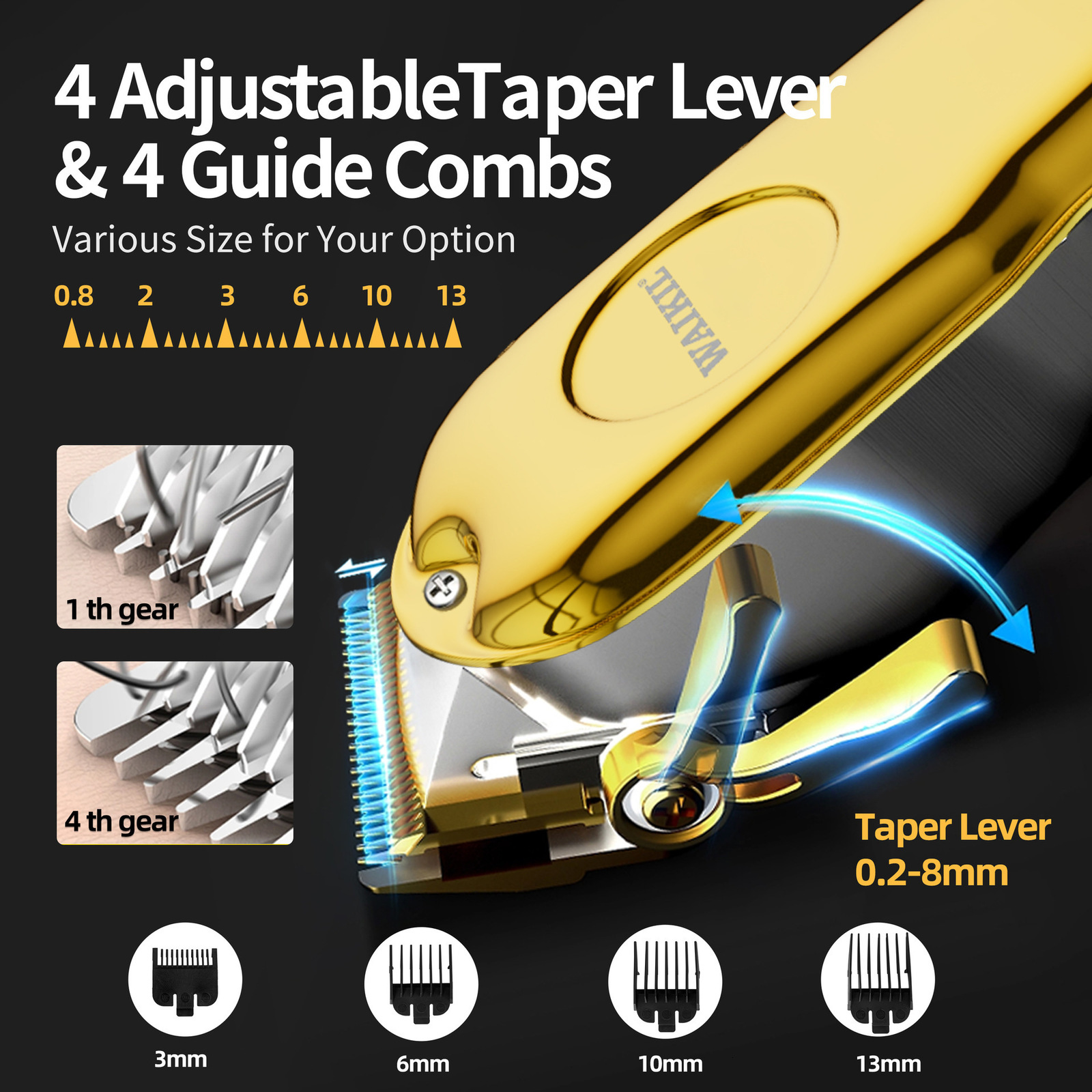 Professional Hair ClippersHair TrimmerBeard Shaver for Men Cordless Barber Clipper Hair Cutting Kit Haircut Grooming Kit 251103