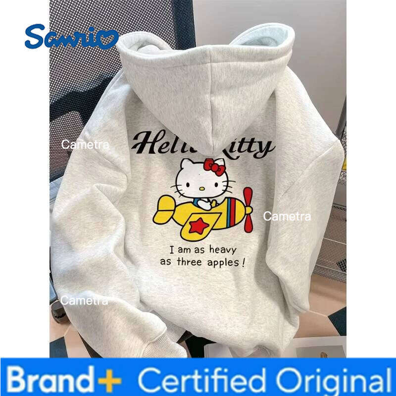 Sanrio Women's Hoodies Autumn Winter Clothing Cute Anime Hello Kitty Graphics Hooded Fashion Sweatshirt Y2K Oversized 100% Cotton Tops H2601121