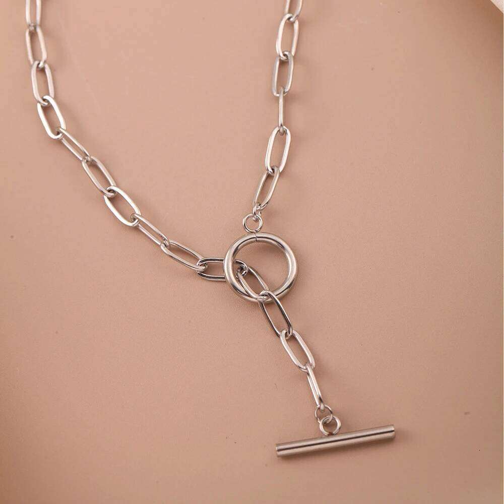 New Exquisite Commuter Stainless Steel OT Cross Chain Necklace Luxury Neck Jewelry Personalized Gifts For Women H260112