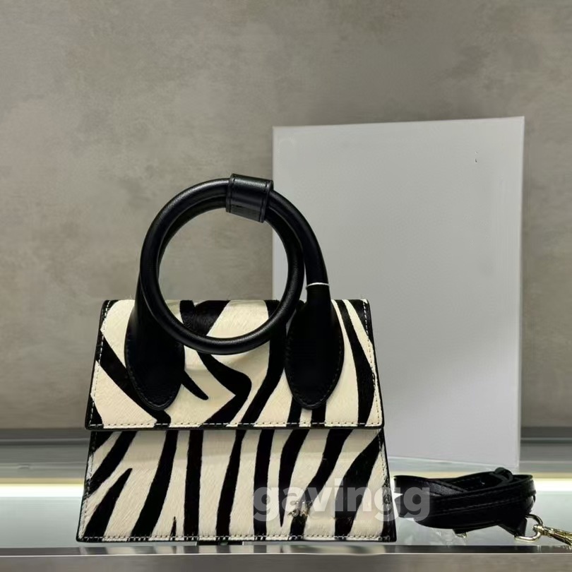 Luxury Designer Leopard Single-Shoulder Crossbody Zebra Print Handbag Women's Underarm Genuine Leather Baguette Bag For Women